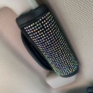 Set of 2 Black Rhinestone Car Grab Handle Covers